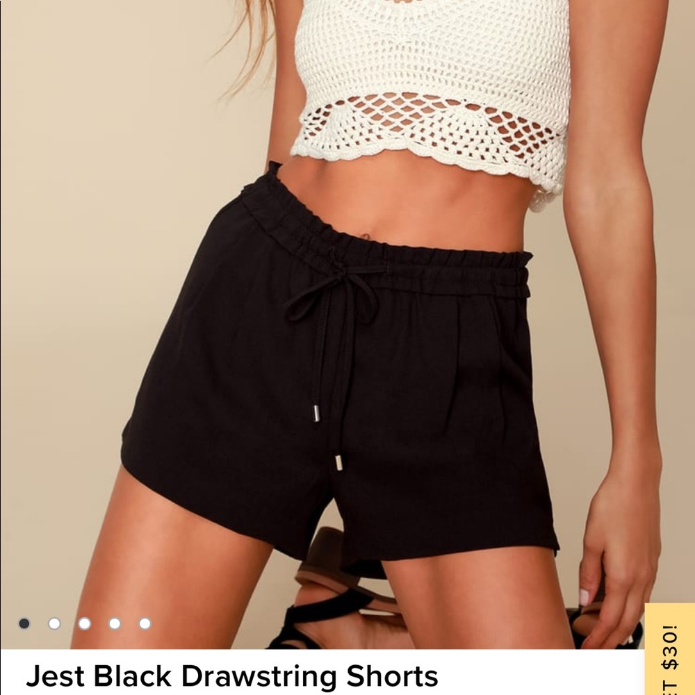 Black drawstring shorts